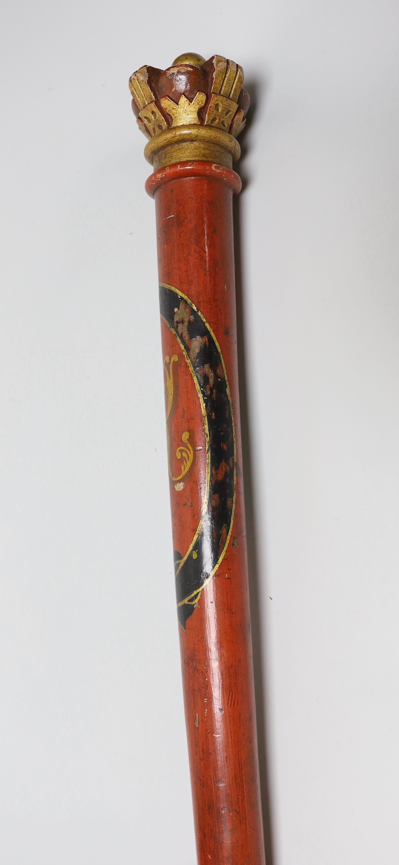 A George IV painted tipstaff, 60.5cm - Image 6 of 6