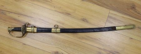 An early 19th century officer’s dress sword, 98cm long