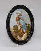 A Minton porcelain oval plaque, finely painted with portraits of Elizabeth Farren, Countess of