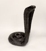 A porcelain model of a king cobra, 38cm tall