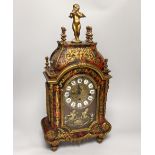 A reproduction boullework mantel clock in period style, 56cm