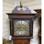 An early 19th century banded oak eight day longcase clock, marked Clark, Morpeth, height 214cm