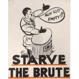 A propaganda poster ‘Starve The Brute’, Survey Training Centre after H Morgan, 1941, 55x43cm
