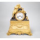 A 19th century French ormolu mantel clock with Marti movement, 31cm high