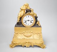 A 19th century French ormolu mantel clock with Marti movement, 31cm high