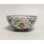 A Chinese enamelled porcelain bowl, 15cm diameter