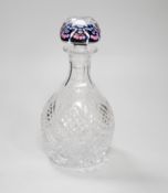 A Whitefriars royal commemorative lead crystal decanter with stopper, 1977, 25cm