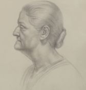 Attributed to Frances Dodd (1874-1949), pencil drawing, Portrait of an old woman, inscribed