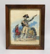 An early 19th century hand coloured tinsel print of Admiral Lord Nelson, published J Fairburn,