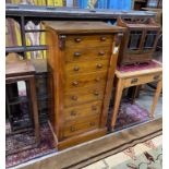 A Victorian mahogany Wellington chest, fitted seven drawers, width 61cm, depth 42cm, height 120cm