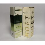 Two bottles of Moet & Chandon, boxed