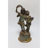 A bronze figure group, 33cm tall