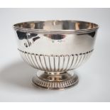 A late Victorian demi-fluted silver rose bowl, by William Hutton & Sons, London, 1900, diameter 18.