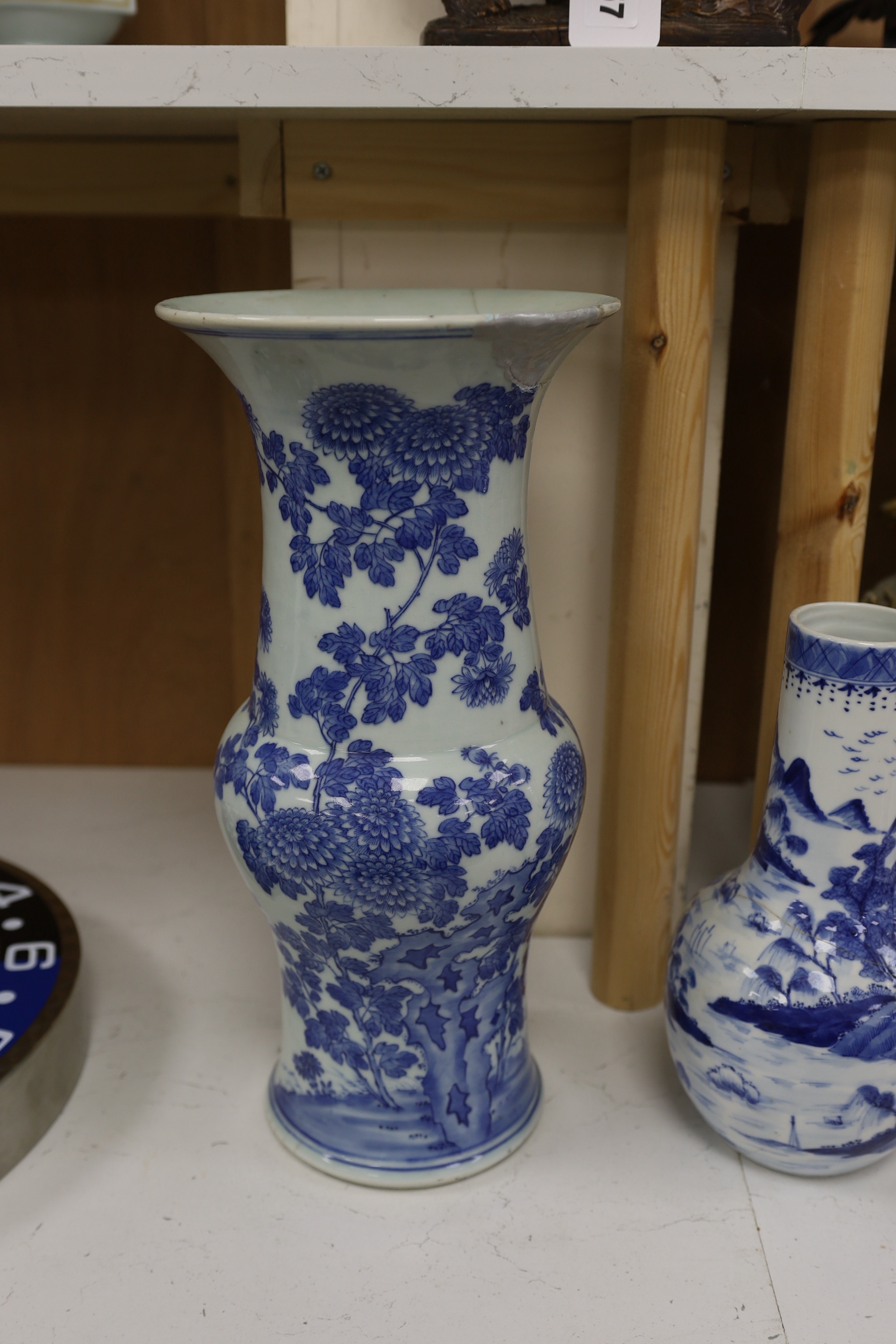 A pair of Chinese Canton decorated famille rose enamelled vases, 36cm high, an early 20th century - Image 2 of 6