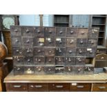 A Victorian mahogany 39 drawer apothecary chest, width 130cm, depth 18cm, height 76cm