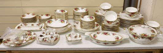 Royal Albert Old Country Roses, a large bone china service for twelve-place setting, and related