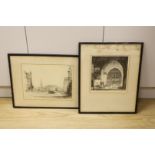Geoffrey Heath Wedgwood (1900–1977), etching, 'Chancel, Liverpool', signed in pencil, and an etching