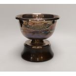 An Elizabeth II silver presentation bowl, by Algernon Asprey, London, 1976, on wooden plinth with