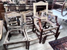 A set of eight George III style mahogany chair frames (6 + 2 carvers)