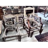 A set of eight George III style mahogany chair frames (6 + 2 carvers)