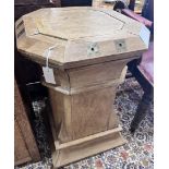 A 19th century Gothic pine octagonal plinth, width 54cm, height 77cm