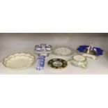 A quantity of various Victorian ceramics including a Wedgwood Queensware dish, 26cm