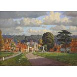 Philip Collingwood Priestley (1901-1972) oil on canvas board, 'Cookham from the Moor', 80 x 58cm