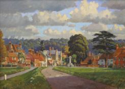 Philip Collingwood Priestley (1901-1972) oil on canvas board, 'Cookham from the Moor', 80 x 58cm