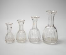 Four Victorian Richardsons Patent glass measures, tallest 17cm