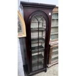 A tall mahogany glazed cabinet, width 66cm, depth 38cm, height 190cm