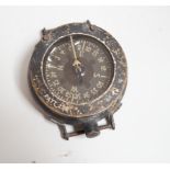 An RAF WWII aviation compass, for Pilots or Navigators, c. 1930s, PATT. 261, No. 411 W, 7cm diam.