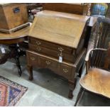 A reproduction Queen Anne style walnut bureau, width 73cm, depth 48cm, height 102cm