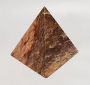 A marble pyramid desk weight, 16cm high