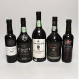 Five bottles of Port including Warre’s, 1987