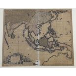 Nicolas Visscher, hand coloured engraving, India Orientalis, Map of Borneo and India, 55 x 46cm