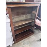 A late Victorian mahogany open bookcase, length 83cm, depth 28cm, height 109cm