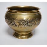 A Chinese brass bowl, 13cms high