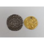 A Byzantine gold solidus and a Henry VII silver groat