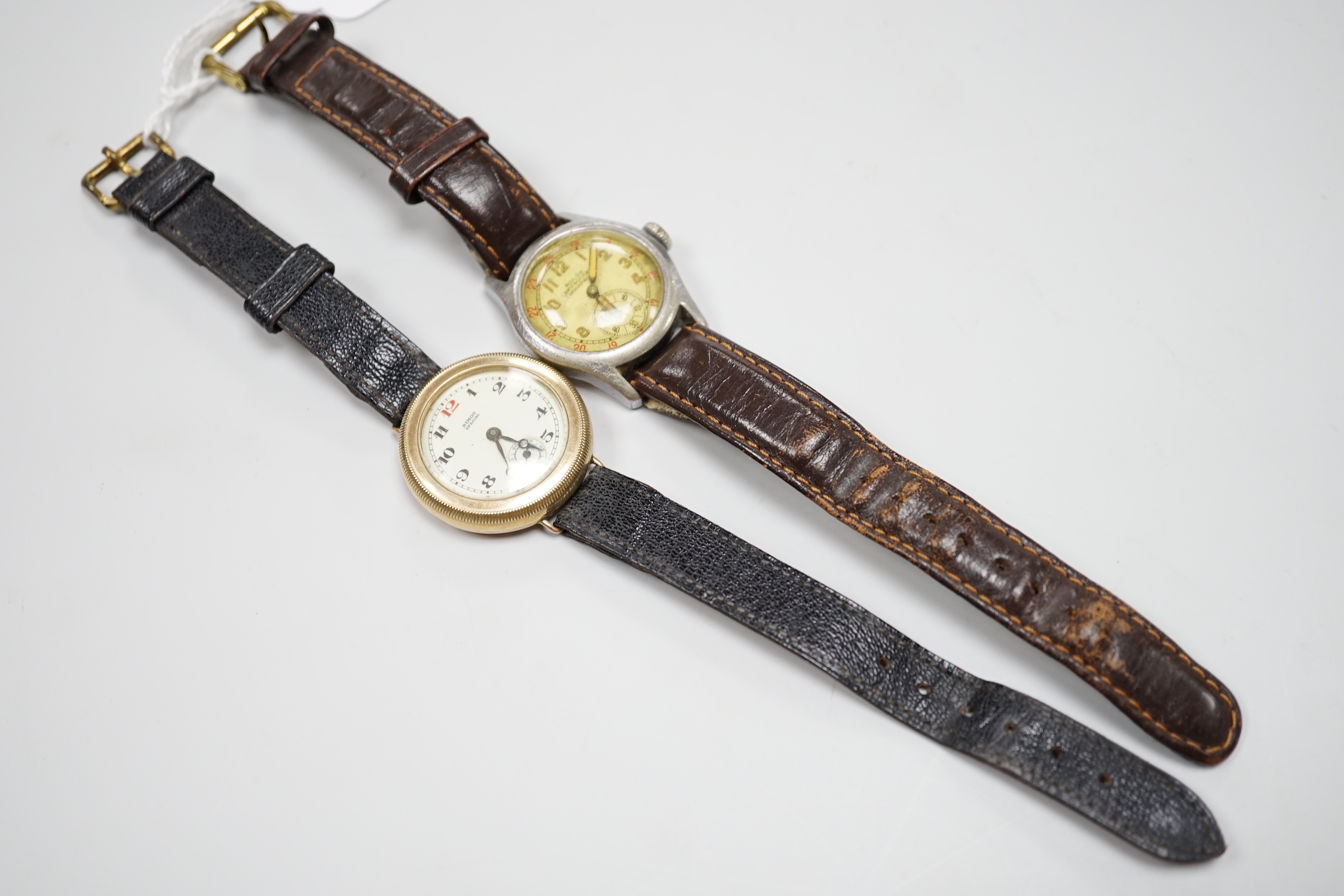 A gentleman's 1940's steel Rolex Sky Rocket Shock Proof manual wind wrist watch, case diameter - Image 4 of 5