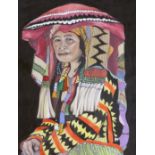 W.R. Earthrowl (Modern British), watercolour, Study of a South American female elder, signed, 45 x