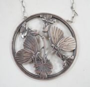 A George Jensen sterling 'Moonlight Blossom' pendant necklace, designed by Arno Malinowski, design