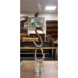 A specially commissioned signed studio glass sculpture by Murano, dated 2016, 84cm high