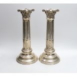 A pair of mid to late 20th century Italian 800 standard white metal corinthian column