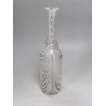 A 19th century Nailsea bottle vase, c1840-50, of long necked form with white combed decoration,