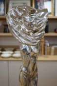 A plated sculptural dancer by Oshra Mishan, signed, limited edition of 600, 76cm high