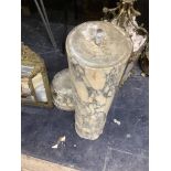 A variegated marble pedestal, height approx. 110cm