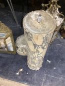 A variegated marble pedestal, height approx. 110cm