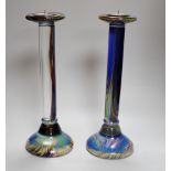 A pair of Murano art glass candlesticks, signed Dino Rosia, 40cm high