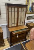 A George III style mahogany cabinet on chest, width 87cm, depth 53cm, height 173cm
