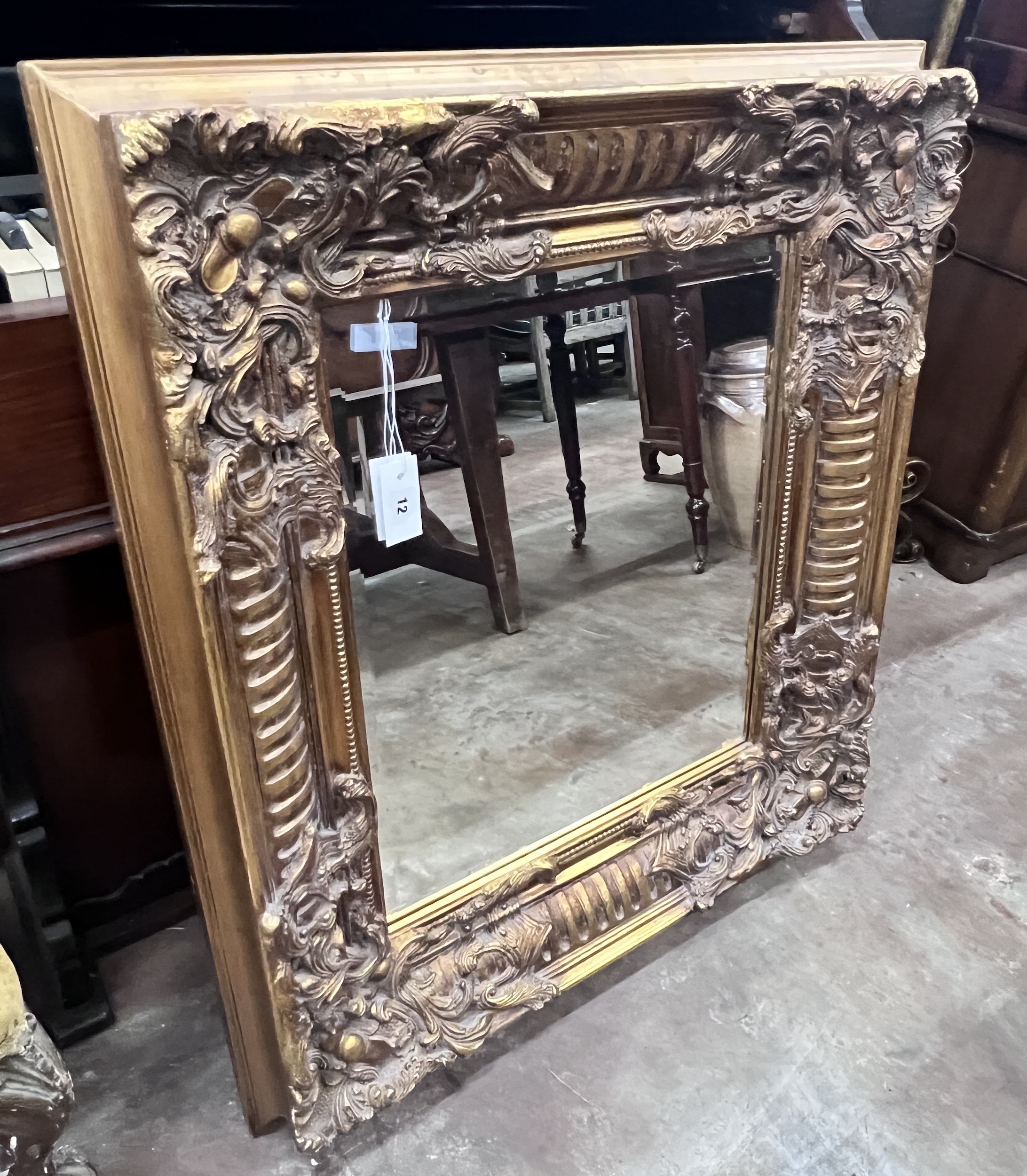 A Victorian style rectangular gilt composition wall mirror, width 81cm, height 92cm